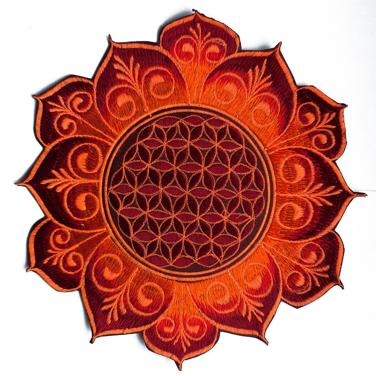 Flower of Life deepred celtic mandala holy geometry psy patch sacred information goa beautiful