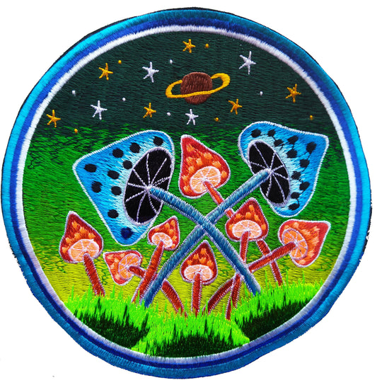 Night Mushroom Planet Patch Psychedelic Psilocybin Shroom