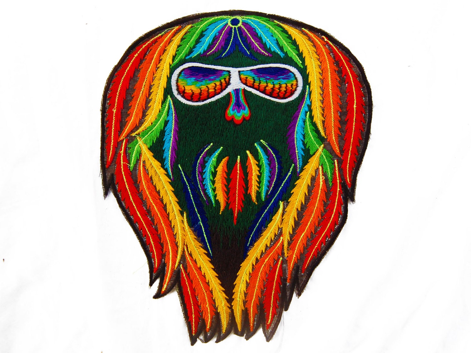 Rainbow Rasta Patch Weed Leaves