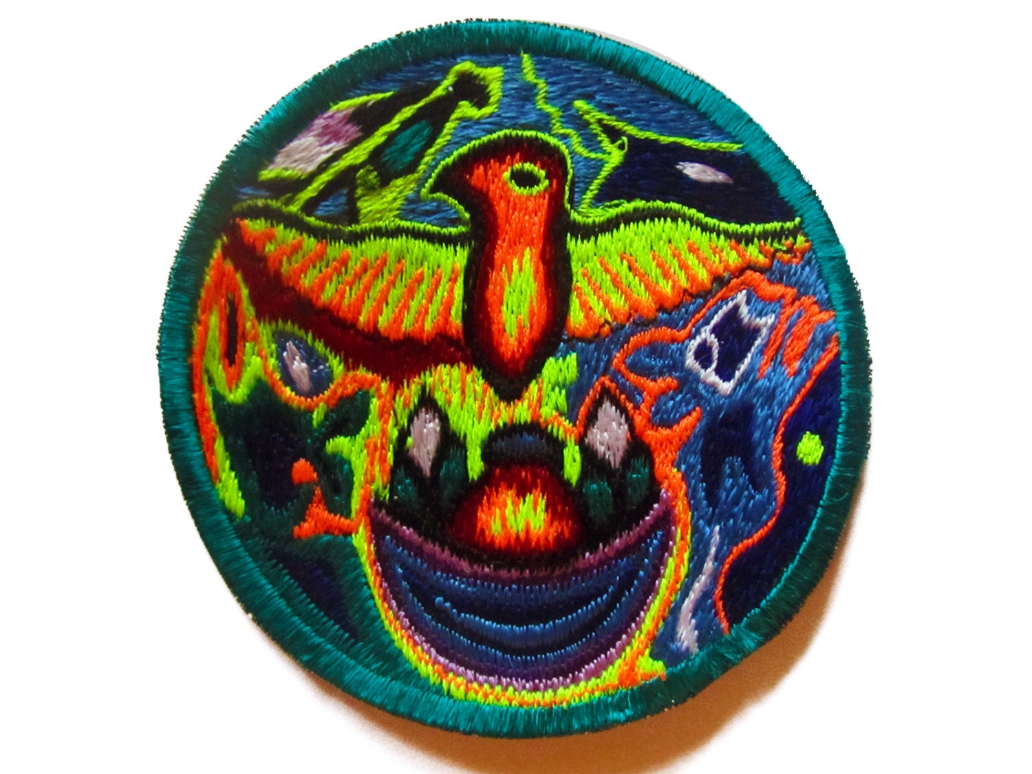 Huichol shaman bird art patch indigene mexico mescaline peyote psychedelic