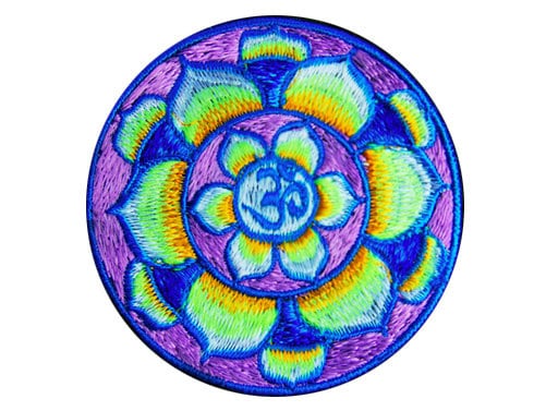 lila aum patch small size cosmic music goa india mandala